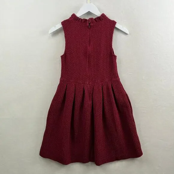 Anthropologie Ganni Burgundy Pinnacle Pleated Sleeveless Fit & Flare Dress  XS - Picture 7 of 15